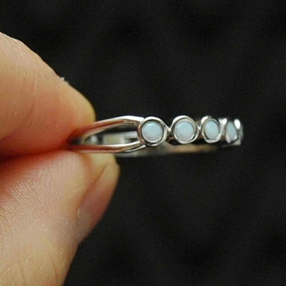 Dainty Opal Ring Sterling Silver Ring - Picture 2 of 8